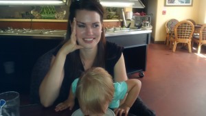 That time I was too tired to cook so I took my kid to a diner. Here is AG eating with her face and I was just too tired to care.