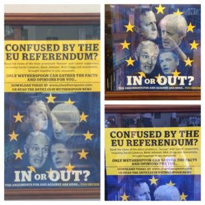 Brexit ad at Robert the Bruce Pub, Scotladn